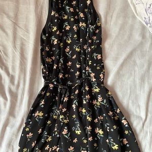Silky black floral dress from RW and CO